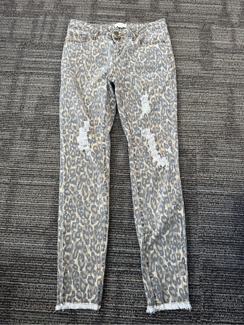 Leopard Print Distressed Women’s Jeans